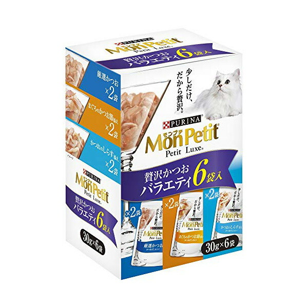 Nestle モンプチ プチリュクス 贅沢かつおバラエティ 6袋入（30g×6袋）×3箱 PURINA モンプチ 猫缶、ウエットフードの商品画像