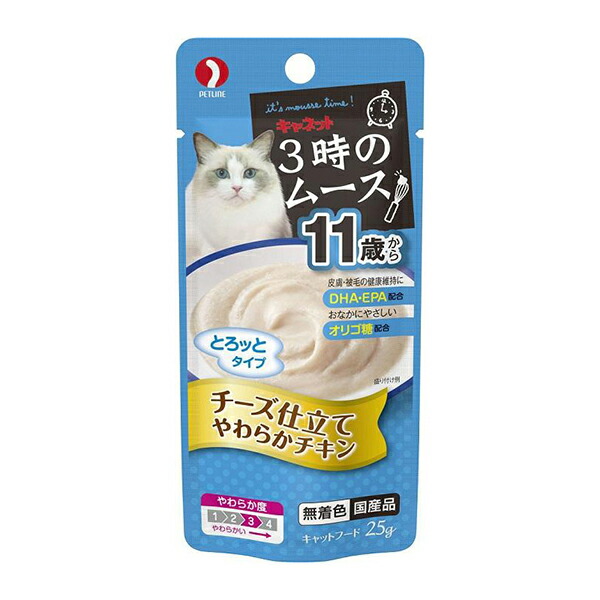 ペットライン キャネット 3時のムース 11歳から チーズ仕立て 25g×6個 キャネット 猫用おやつの商品画像