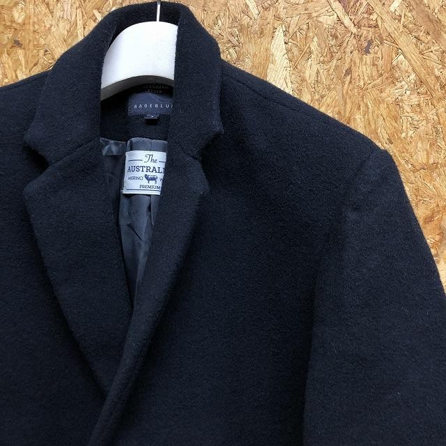 RAGEBLUE Rageblue S мужской Пальто Честерфилд подкладка имеется [The AUSTRALIAN MERINO WOOL PREMIUM] длинный рукав шерсть × поли темный темно-синий 
