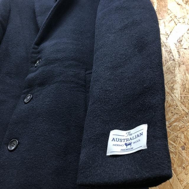 RAGEBLUE Rageblue S мужской Пальто Честерфилд подкладка имеется [The AUSTRALIAN MERINO WOOL PREMIUM] длинный рукав шерсть × поли темный темно-синий 
