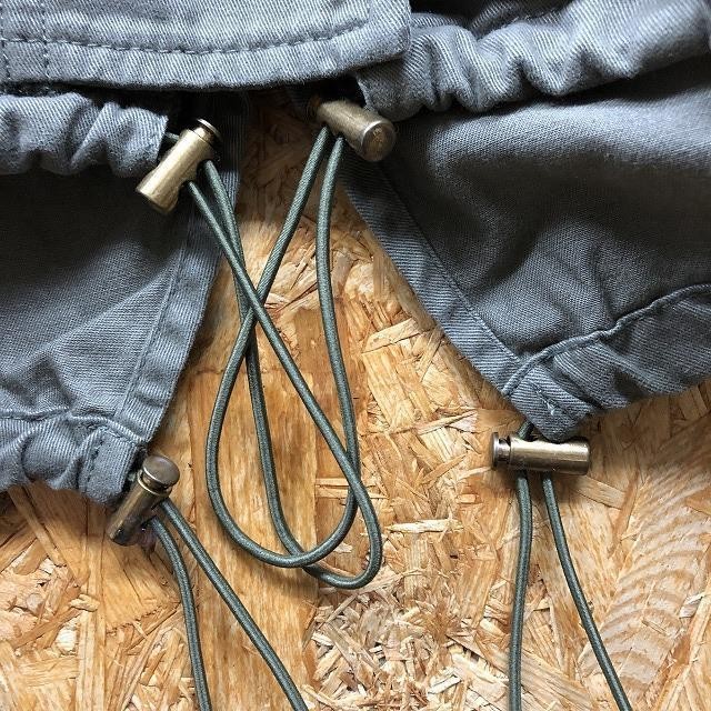 GU GU S размер женский Mod's Coat подкладка * подкладка нет модель точка кнопка × Zip Parker длинный рукав хлопок 100% зеленый * хаки серия 