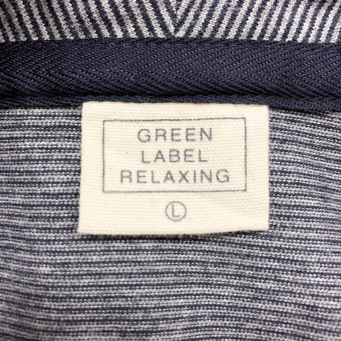 GREEN LABEL RELAXING UNITED ARROWS шаль цвет футболка ткань кардиган cut and sewn окантовка длинный рукав хлопок 100% L темно-синий мужской мужчина 