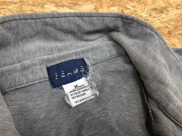 BEAMS Beams M размер мужской cut and sewn жакет cut and sewn кардиган длинный рукав одноцветный хлопок 100% серый серый 