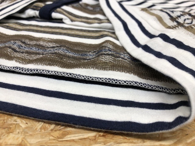  Nano Universe nano*universe cut and sewn кардиган несколько тонкий окантовка nordic рисунок половина край рукав M "теплый" белый × темно-синий мужской 