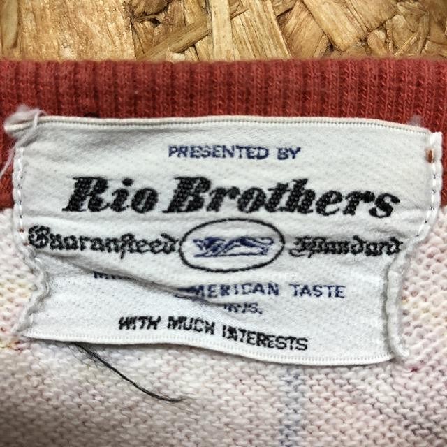 Rio Brothers rio Brothers - мужской спортивная фуфайка обратная сторона шерсть футболка retro б/у одежда cut and sewn длинный рукав хлопок 100% Brown orange серия 