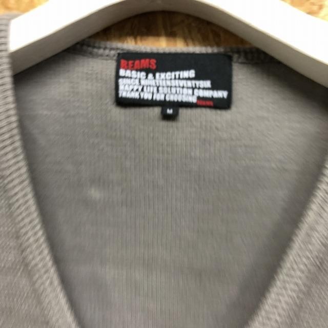 [ сделано в Японии ] BEAMS Beams M размер мужской cut and sewn кардиган metal кнопка одноцветный длинный рукав хлопок 100% Heather серый 