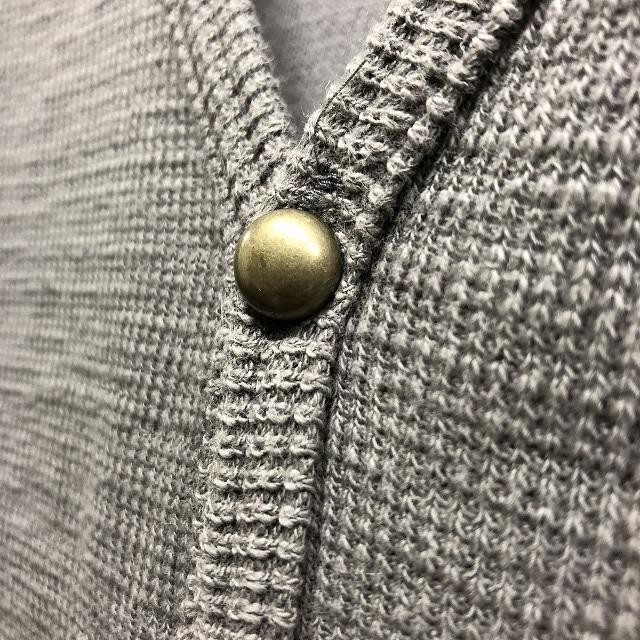 [ сделано в Японии ] BEAMS Beams M размер мужской cut and sewn кардиган metal кнопка одноцветный длинный рукав хлопок 100% Heather серый 