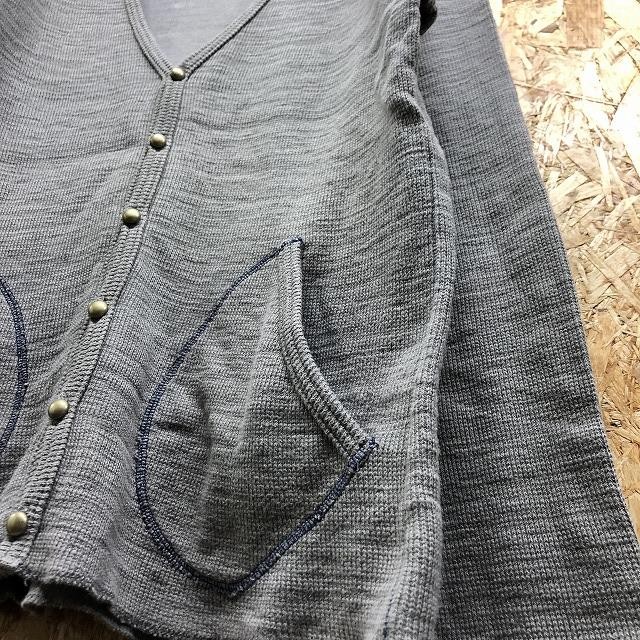 [ сделано в Японии ] BEAMS Beams M размер мужской cut and sewn кардиган metal кнопка одноцветный длинный рукав хлопок 100% Heather серый 