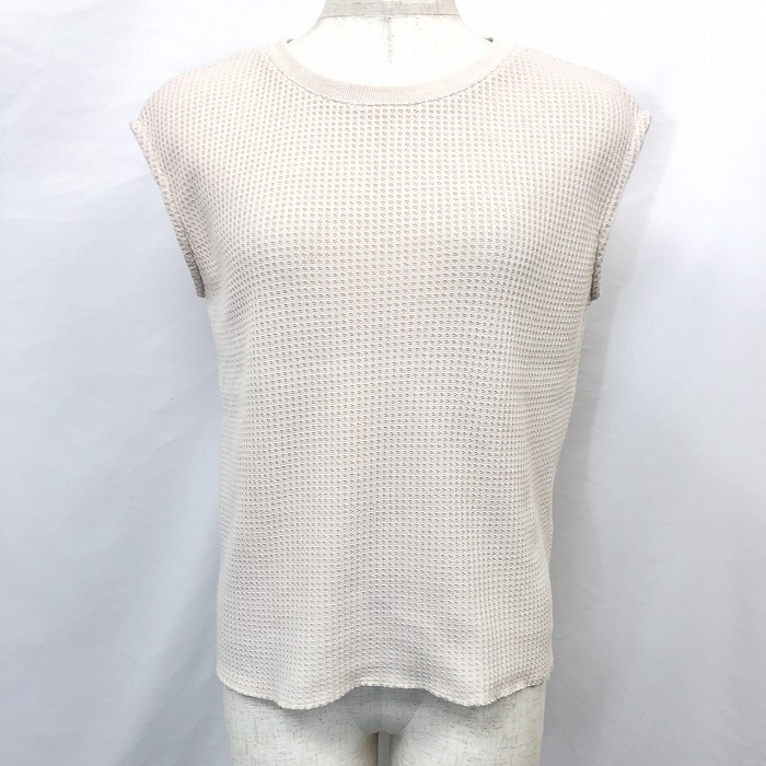 CIAOPANIC TYPY Ciaopanic tipi-ONE женский майка безрукавка cut and sewn вафля одноцветный круглый вырез свет оттенок бежевого 