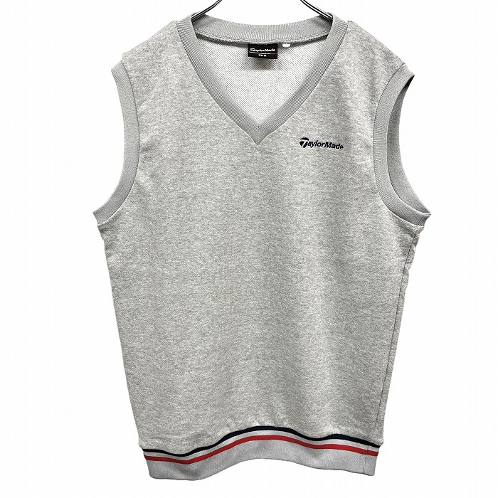  TaylorMade TAYLOR MADE Golf тренировочный лучший V шея Logo вышивка тянуть over хлопок × поли M Heather серый . серый × темно-синий × красный мужской 