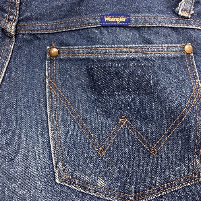 WRANGLER Wrangler 30 (76cm) мужской мужчина Denim брюки джинсы ji- хлеб низ распорка одноцветный Zip fly хлопок 100% синий blue 