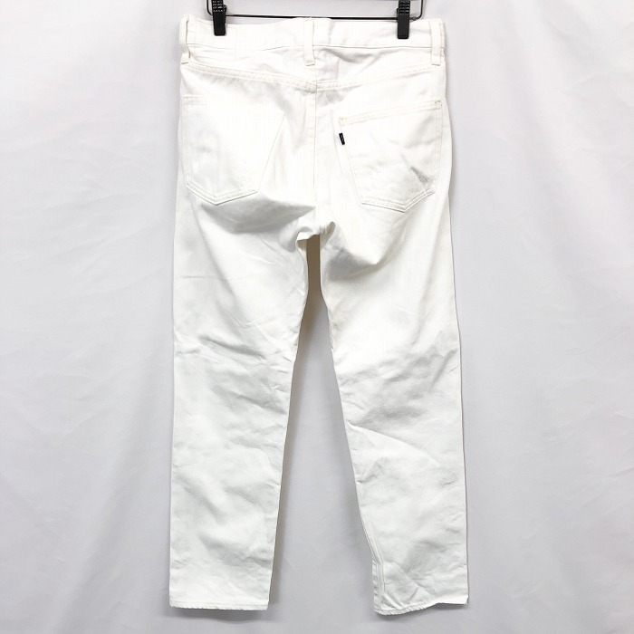 niko and... Nico and 2 ( S ) мужской ( женский?) Denim брюки конический одноцветный USED обработка Zip fly хлопок 100% белый 