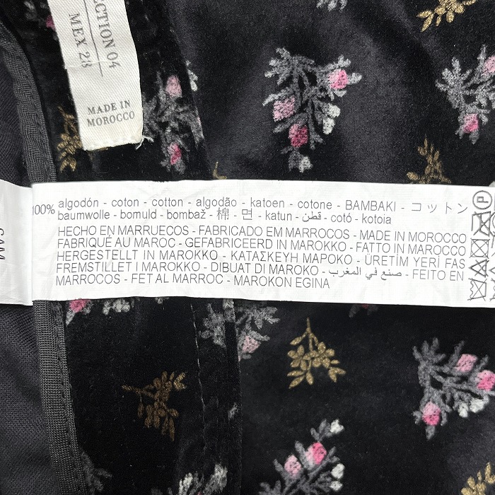  Zara ZARA широкий брюки flare pants гаучо брюки bell спальное место другой . велюр цветочный принт хлопок 100% M черный чёрный × розовый × серый × чай женский 