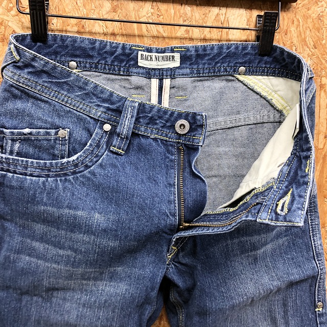 BACK NUMBER задний номер S мужской Denim шорты шорты шорты USED обработка Zip fly casual хлопок 100% синий голубой 