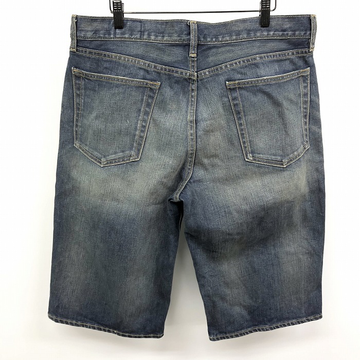  Gap GAP Denim шорты шорты шорты конический USED обработка Zip fly хлопок 100% хлопок L синий blue мужской мужчина 