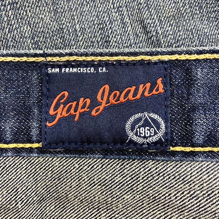  Gap GAP Denim шорты шорты шорты конический USED обработка Zip fly хлопок 100% хлопок L синий blue мужской мужчина 