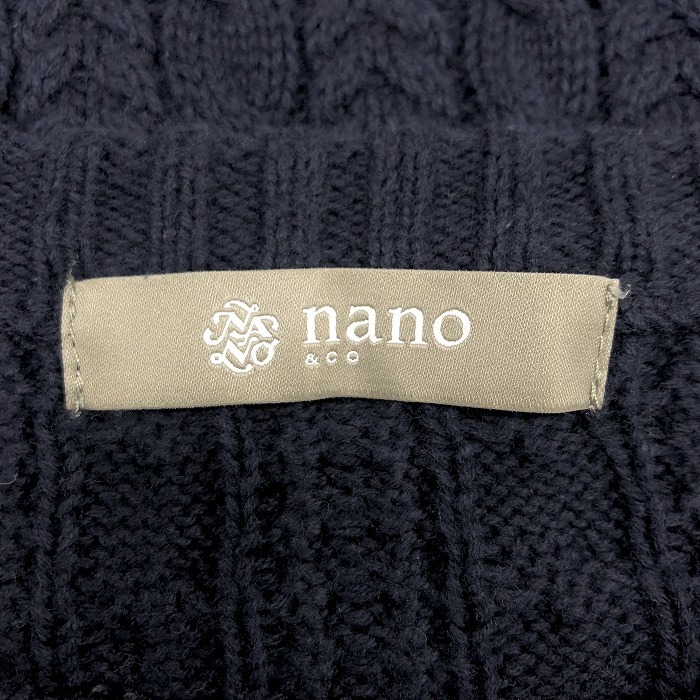  nano основа nano BASE кабель Alain вязаный тянуть over свитер круглый вырез длинный рукав хлопок 100% хлопок M темно-синий темно-синий мужской ( женский?)