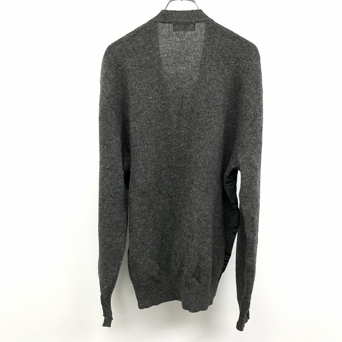 Munsingwear Grand Slam вязаный кардиган проверка длинный рукав шерсть 100% 3me Ran ji серый × темно-синий серия × черный серый мужской 