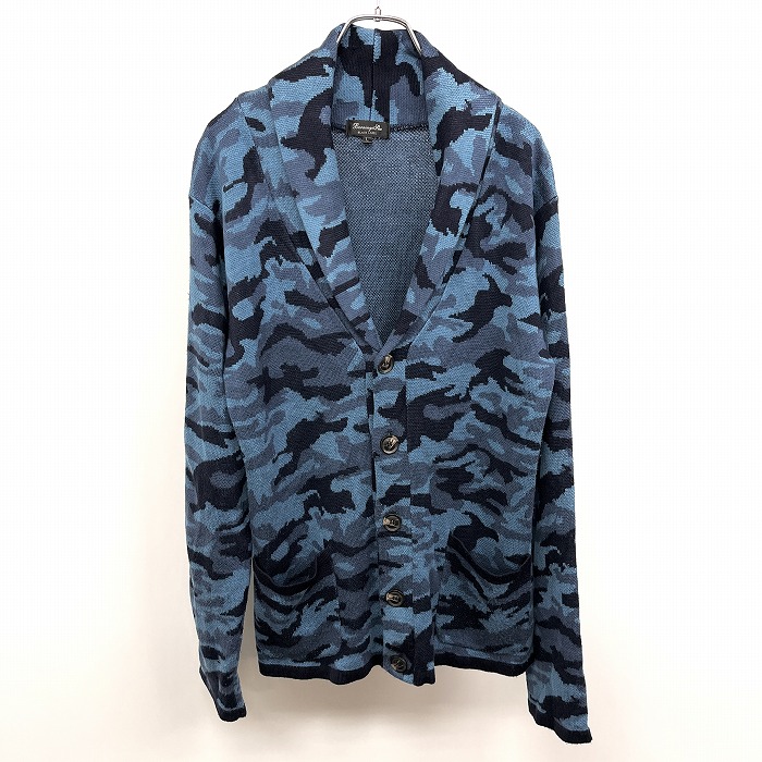 Bernings Sho балка человек g шоу L мужской мужчина шерсть Like cut and sewn кардиган камуфляж длинный рукав акрил 100% оттенок голубого × темно-синий синий серия 