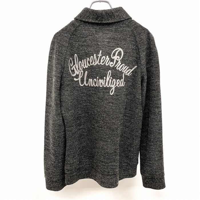 Luv maison Rav mezzo n46 мужской шерсть Like cut and sewn кардиган шаль цвет двусторонний Британия знак вышивка длинный рукав акрил 100%me Ran ji серый 