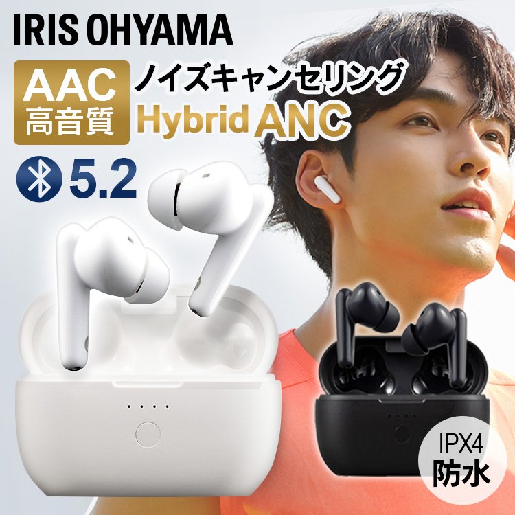 IRIS OHYAMA ワイヤレスイヤホン WEP-101-BK ブラック イヤホン本体