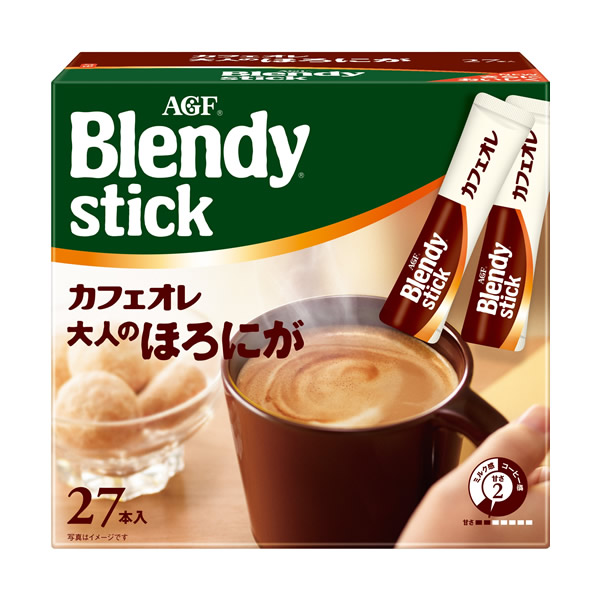 AGF ブレンディスティック カフェオレ 大人のほろにが 27本×6 Blendy ブレンディスティック インスタントコーヒーの商品画像