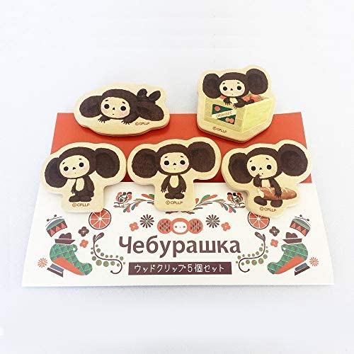  Чебурашка дерево зажим 5 шт. комплект 