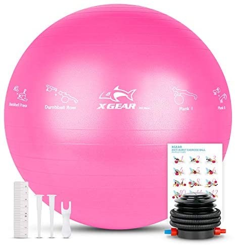 XGEAR фитбол yo Gabor anti Burst specification толщина . пилатес мяч йога воздушный насос есть ( розовый 65cm)