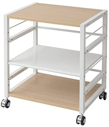 [ гора .] стол боковой Wagon ширина 53× глубина 40× высота 63cm A4 соответствует с роликами . настольный * полки доска высота настройка возможность ( натуральный натуральный )