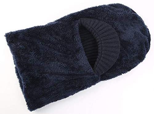 ( коннектор il )Connectyle мужской зима защита горла "neck warmer" шляпа балаклава капот утеплитель ( темно-синий голубой Free Size)
