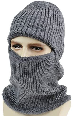 ( коннектор il )Connectyle мужской зима уличный толщина . защита горла "neck warmer" шляпа балаклава вязаный глаз .. шляпа ( серый M)