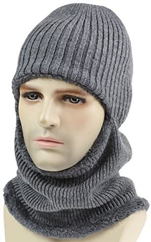 ( коннектор il )Connectyle мужской зима уличный толщина . защита горла "neck warmer" шляпа балаклава вязаный глаз .. шляпа ( серый M)