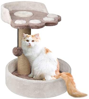 67i кошка для башня для кошки кошка tower Mini type коготь .. игрушка имеется днем . tower кошка. игрушка compact сборка простой ( бежевый + кофе цвет )