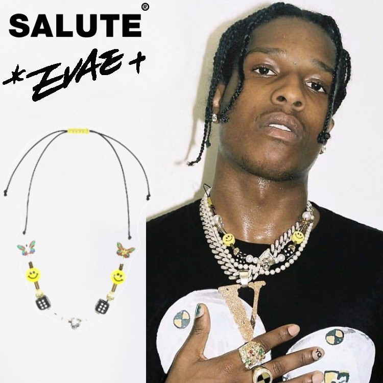 EVAE MOB×SALUTE エバーモブ×サルーテ Smiley Necklace ネックレス スマイリー メンズ レディース ユニセックス ヒップホップ  HIPHOP ストリート スカル :02110-001:UPPER GATE 通販 