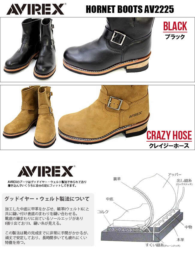 AVIREX U.S.A アヴィレックス ブーツ ホーネット アビレックス HORNET