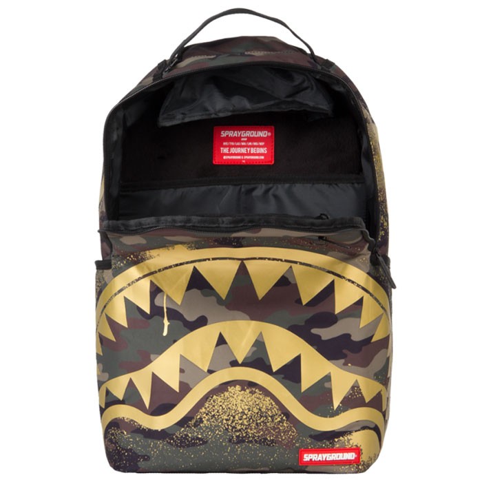 SPRAY GROUND(スプレーグランド) GOLD STENCIL SHARK CAMO バック
