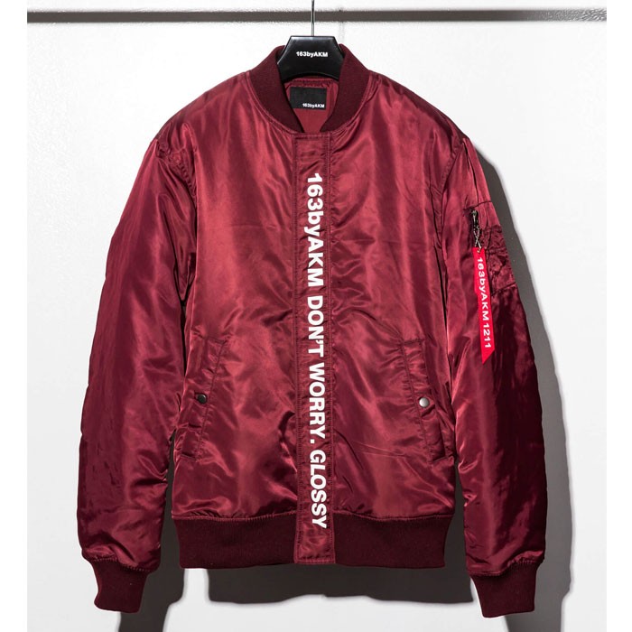 163byAKM 末吉秀太 （AAA) コラボ ロゴプリントMA-1ジャケット