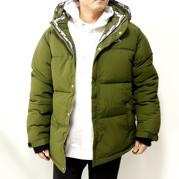 RVCA 　ロゴテープ　中綿ダウン　アウター カーキ RVCA ロゴテープ 中綿ダウン アウター カーキ - メルカリ