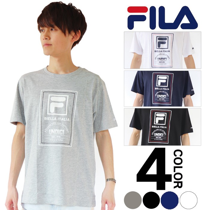 FILA フィラ Tシャツ Men's デザインプリント半袖Tシャツ 半袖