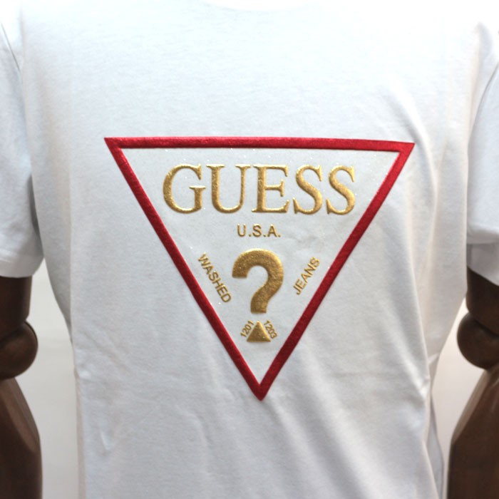 GUESS（ゲス） ロゴ ロンT tee MI2K8406LS Tshirt ゴールドロゴロングT