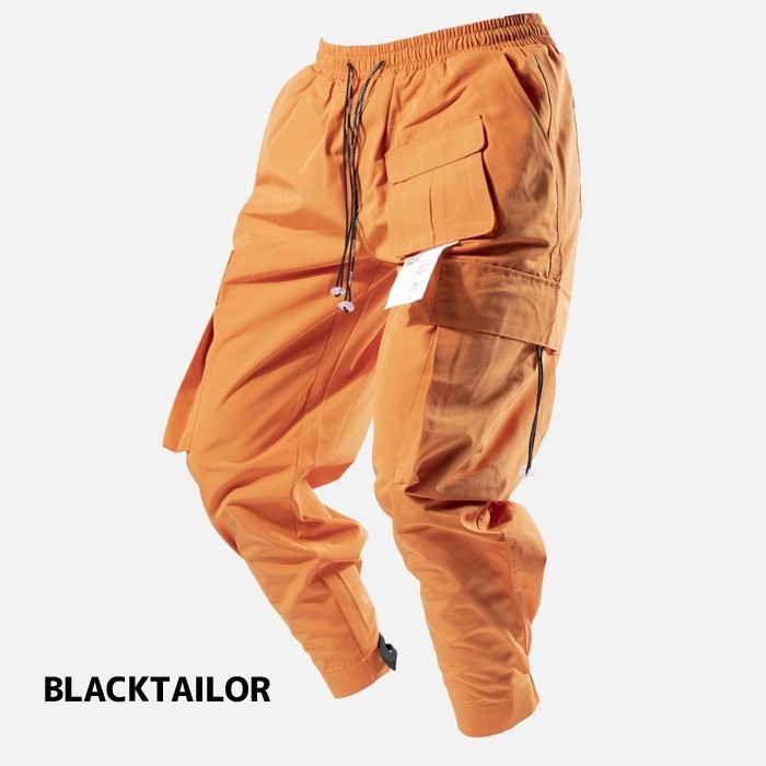 ブラックカーゴパンツ ALMOSTBLACK - 【ラスト1点】 ZIPPER PANTS / カーゴパンツ