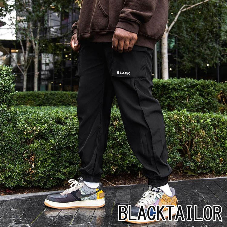 BLACKTAILOR(ブラックテイラー)N3 CARGO BLACK メンズ 伸縮性 ナイロン ブラック B系 hiphop カーゴパンツ メンズファッション  ソックスイン 男性 ヒップホップ :n3blk:UPPER GATE 通販 