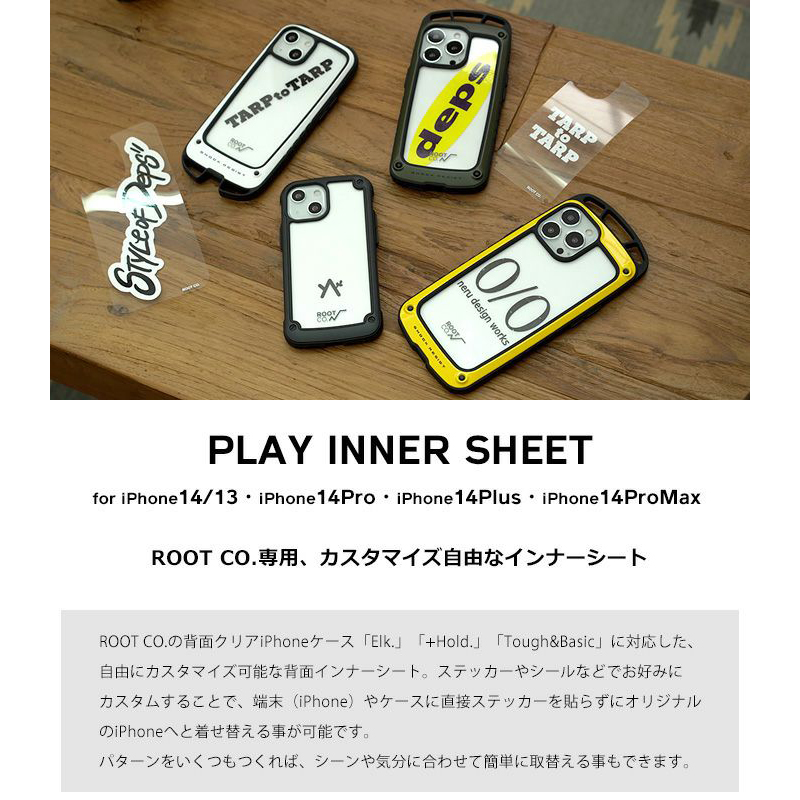 ROOT CO. route PLAY INNER SHEET ( прозрачный ) for iPhone14 серии внутренний сиденье наклейка cusomize модный стикер надеты . изменение организовать 