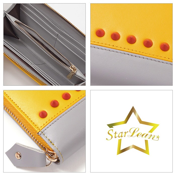 スターリアン StarLean 財布 スタッズラウンドファスナー 長財布 GRAY