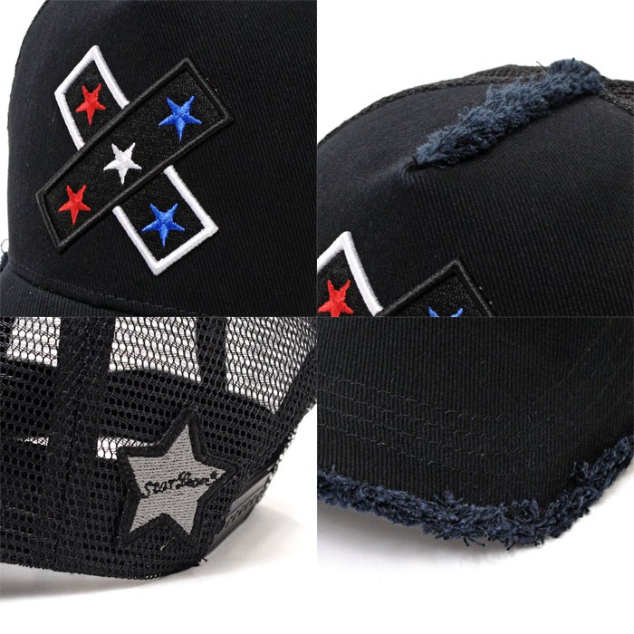 スターリアン StarLeanクロス刺繍メッシュキャップ キャップ 帽子
