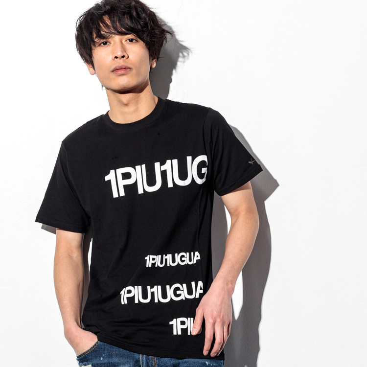 1PIU1UGUALE3(ウノピゥウノウグァーレトレ)クルーネックT黒新品未使用 68072_31.jpg