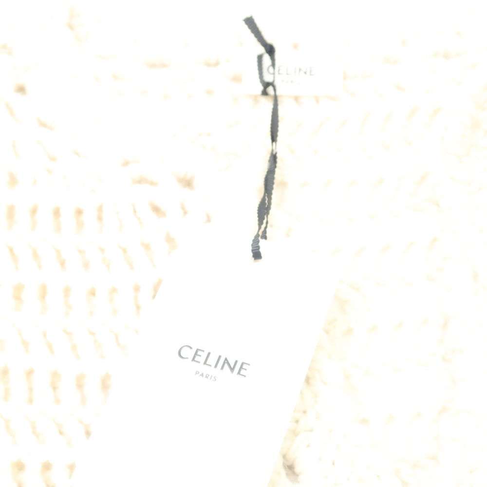  не использовался CELINE Celine 2A84Z836P.01OW 23SS cloche Baja туника S шерсть 100% шерсть Trio mf короткий рукав вязаный AU2465W1