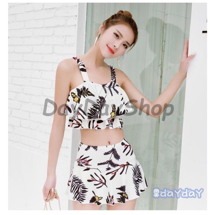  swimsuit body type cover lady's tankini bust up swim wear separate bikini floral print swim clothes swimming beach wear top and bottom 2 point set 