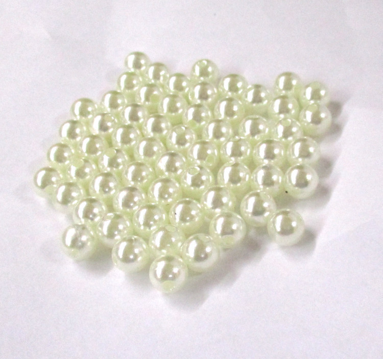 pa- ruby z penetrate hole 3mm 20 piece insertion device ABS made pearl style beads white (Z16)