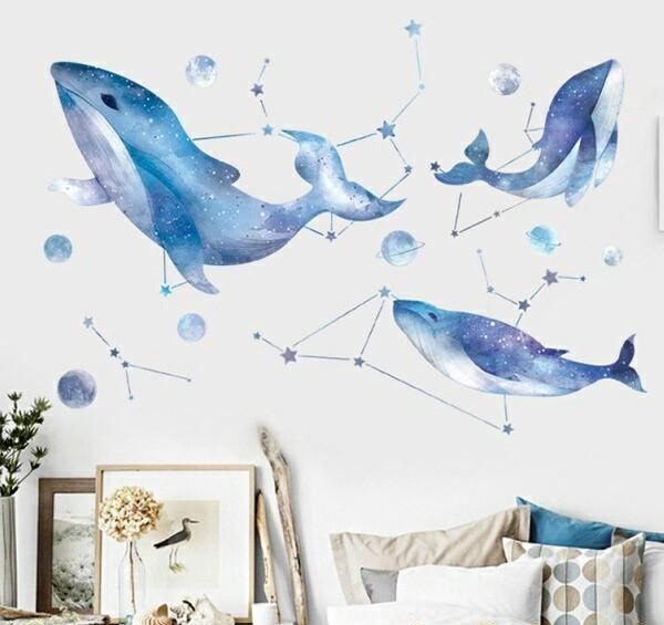 ウォールステッカー クジラ 動物 子供部屋 魚 シール 子供 海 おしゃれ かわいい 男の子 女の子 イルカ 空 壁紙 宇宙 惑星 星 窓 青い 海の中 鯨 星座 Vr Vr Value Deco Park 通販 Yahoo ショッピング